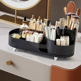 360 Rotating Makeup Organizer for Vanity with Brush Holder