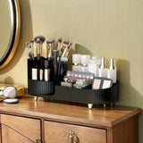360 Rotating Makeup Organizer for Vanity with Brush Holder