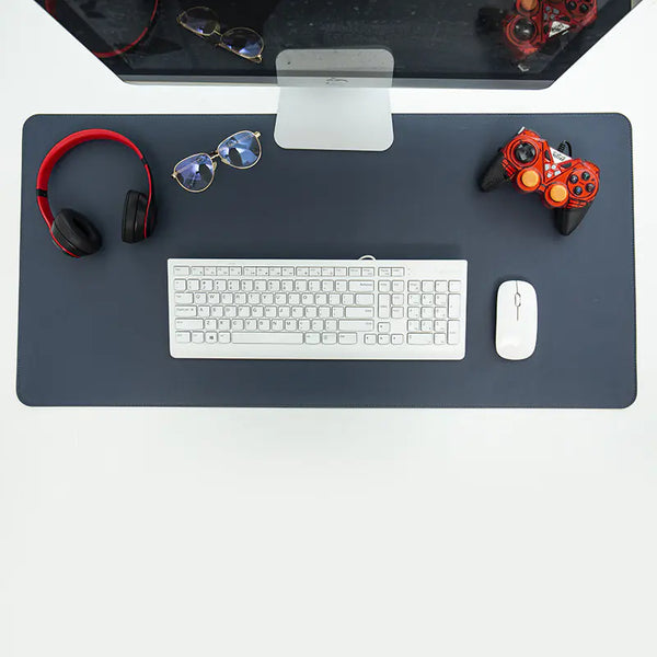 Two-Tone Vegan Leather Desk Mat