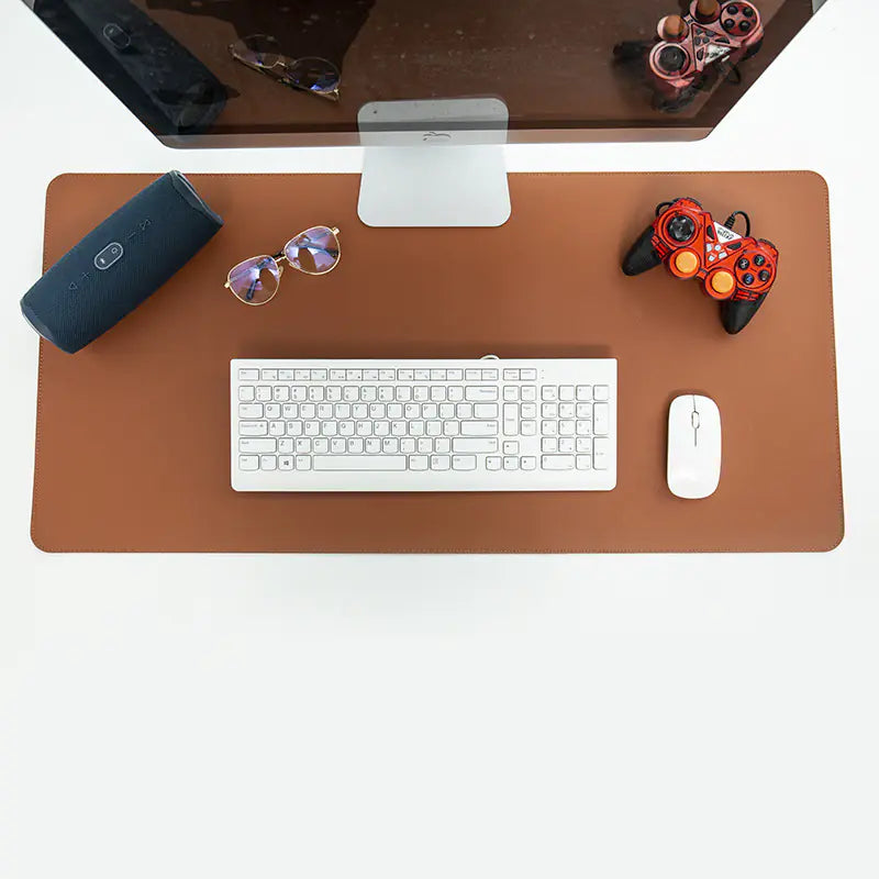 Two-Tone Vegan Leather Desk Mat