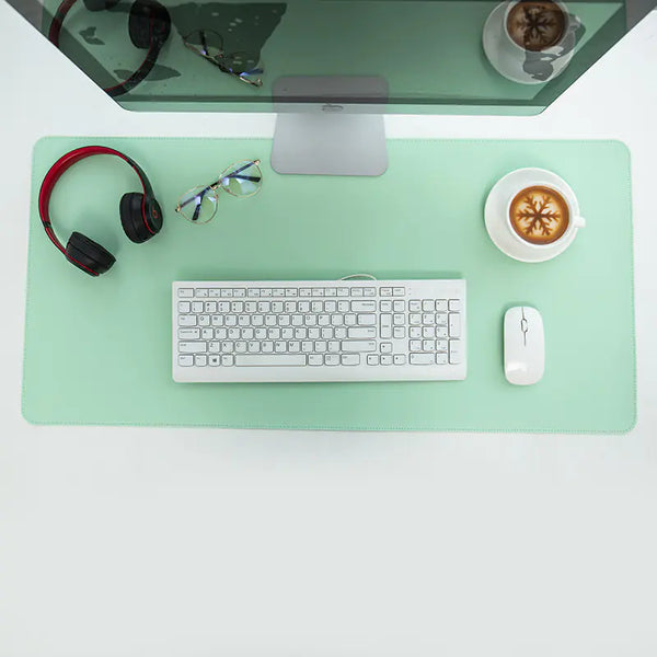 Two-Tone Vegan Leather Desk Mat