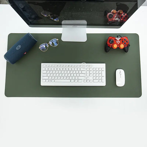 Two-Tone Vegan Leather Desk Mat