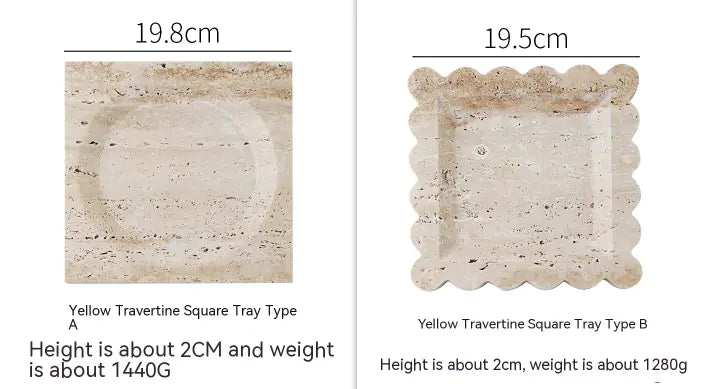 Travertine Decorative Plate & Storage Tray