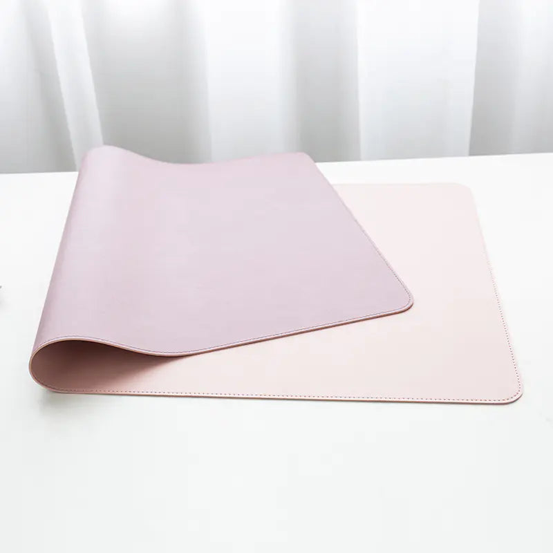 Two-Tone Vegan Leather Desk Mat