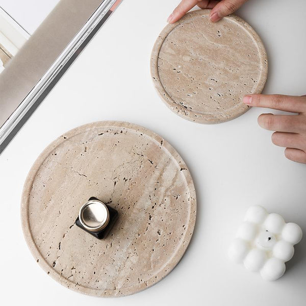 Travertine Decorative Plate & Storage Tray