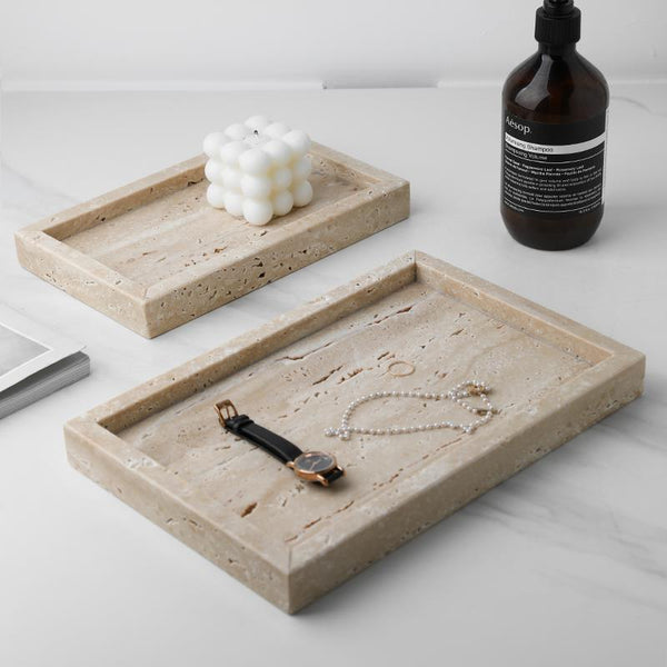 Travertine Decorative Plate & Storage Tray