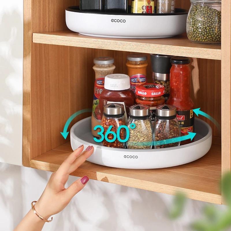 Grey Ecoco Kitchen Rotating Condiment Tray