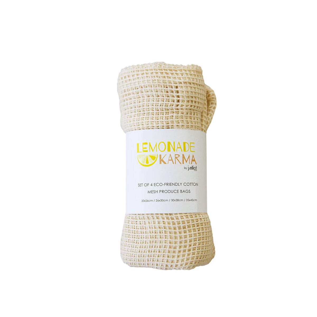 Set of 4 Cotton Eco-Friendly Natural Mesh Storage Bags
