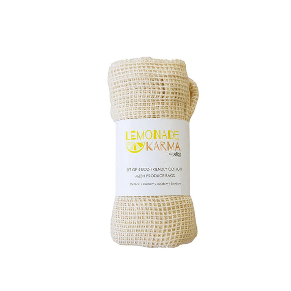 Set of 4 Cotton Eco-Friendly Natural Mesh Storage Bags