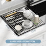 Large Stainless Steel Roll-Up Dish Drying Rack - Large: 47x37cm