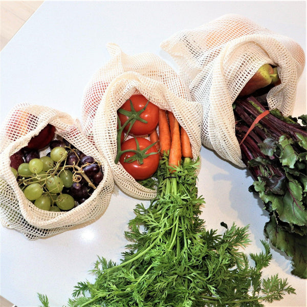 6 Cotton Vegetable Bags - Farmer's Market Bundle