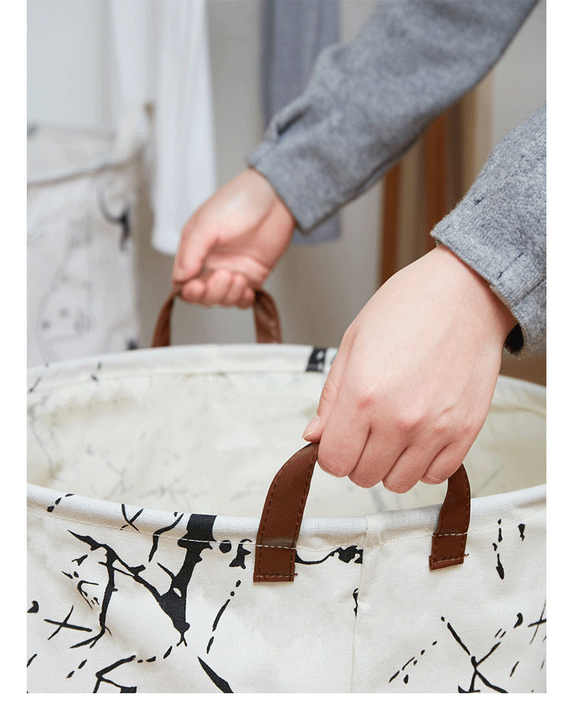 Penguins Canvas Laundry Storage Basket