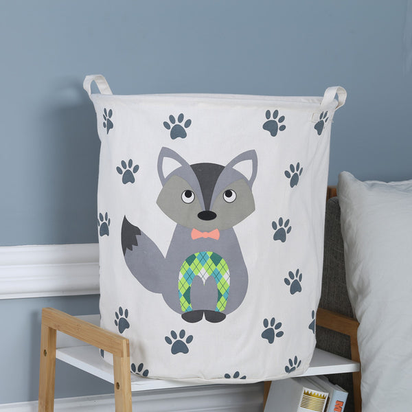 Fox Canvas Laundry Storage Basket