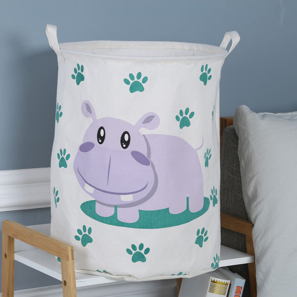 Hippo Canvas Laundry Storage Basket
