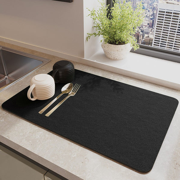 40x60cm Black Quick-Dry Kitchen Mat