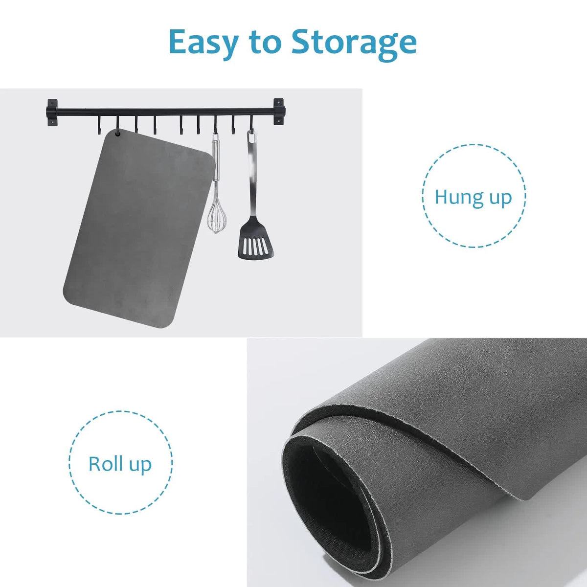 40x60cm Grey Quick-Dry Kitchen Mat