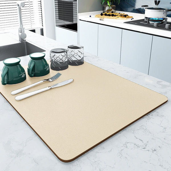 2 pk 30x40cm Beige Absorbent Kitchen Drying Mat