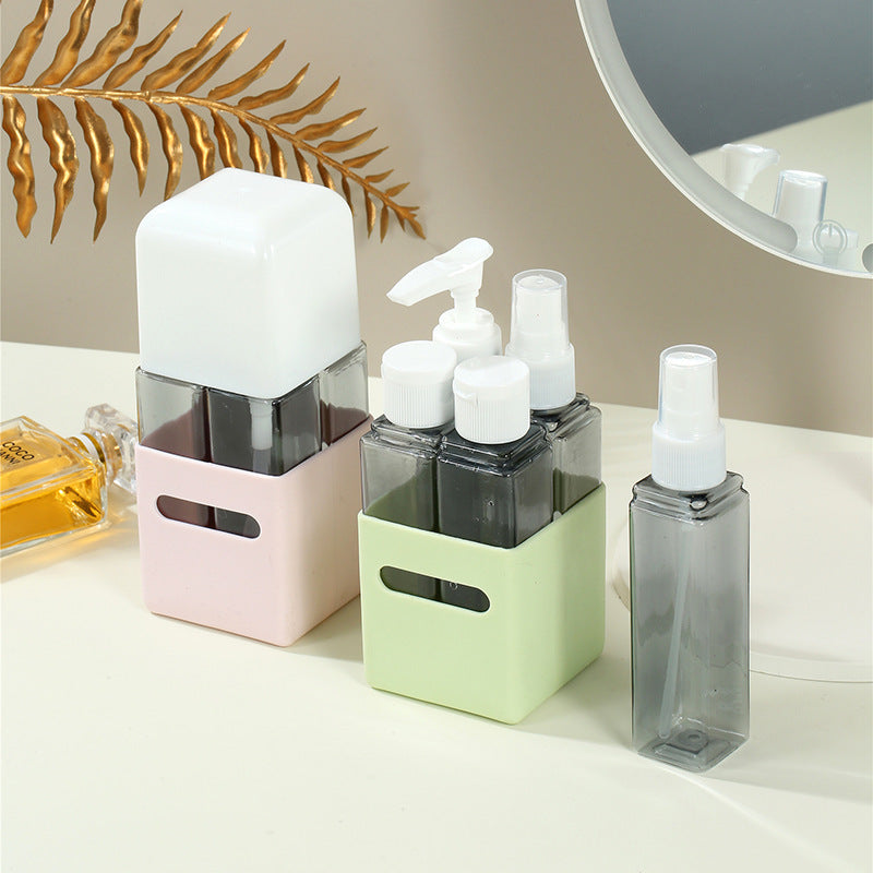 Green 2-Piece 4-in-1 Leakproof Travel Dispenser Set (Square)