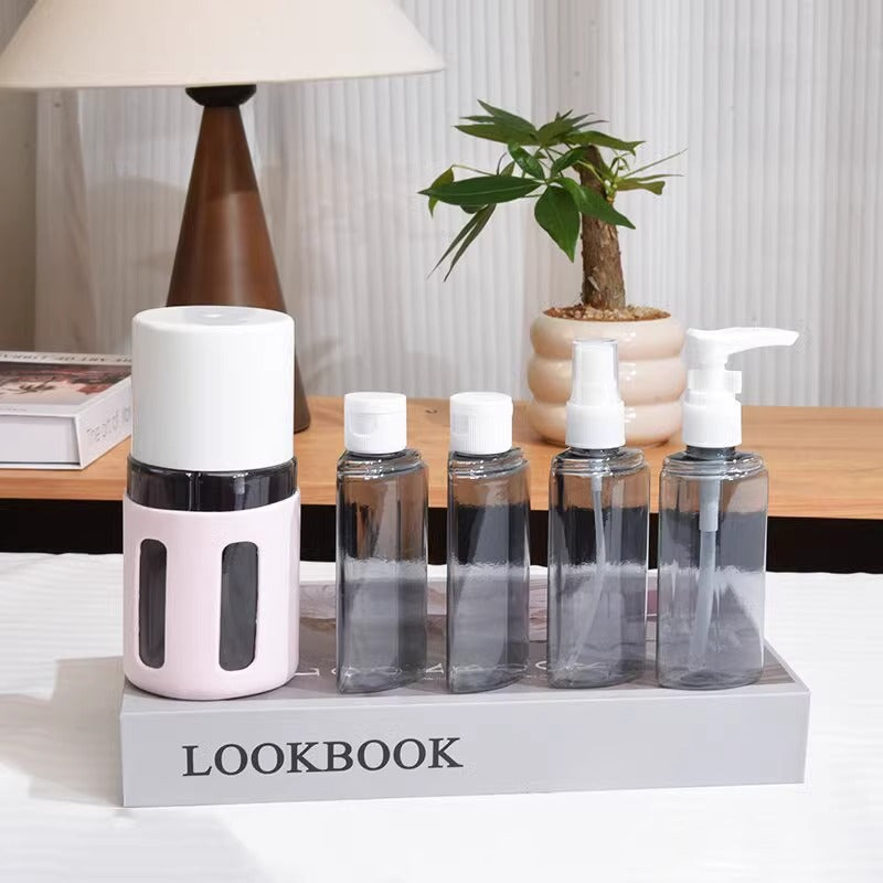 Pink 2-Piece 4-in-1 Leakproof Travel Dispenser Set (Round)