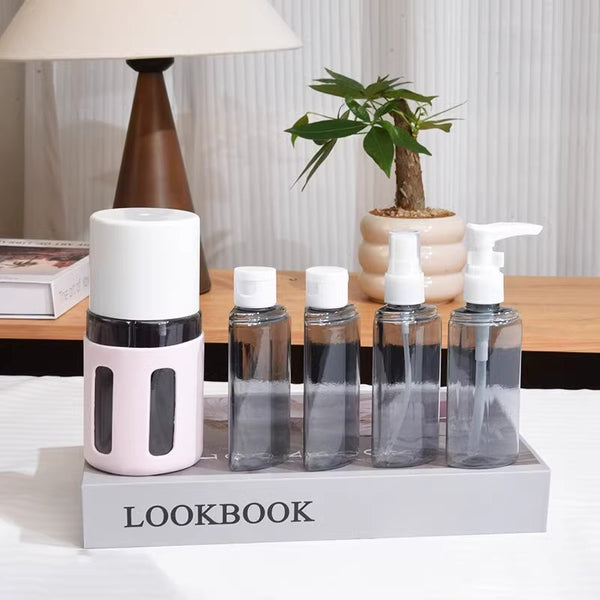 Pink 2-Piece 4-in-1 Leakproof Travel Dispenser Set (Round)