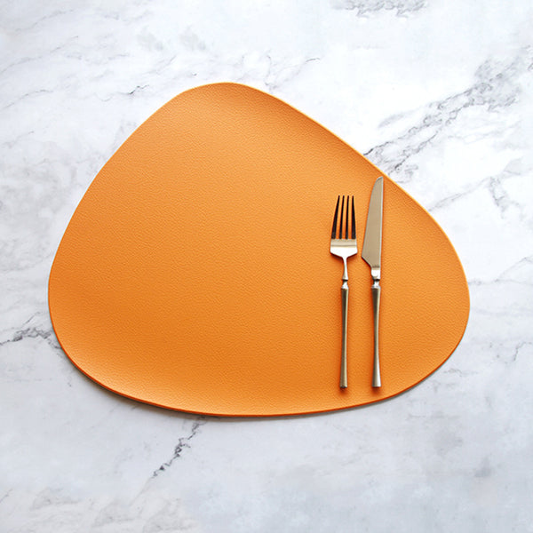 Set of 4 Orange Vegan Leather Placemats