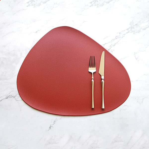 Set of 4 Red Vegan Leather Placemats