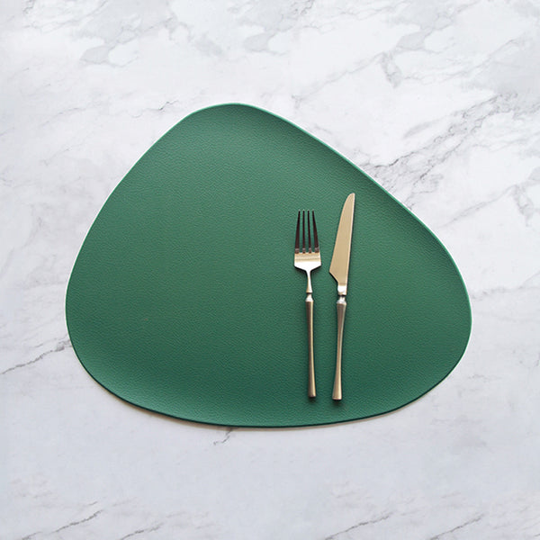 Set of 4 Green Vegan Leather Placemats