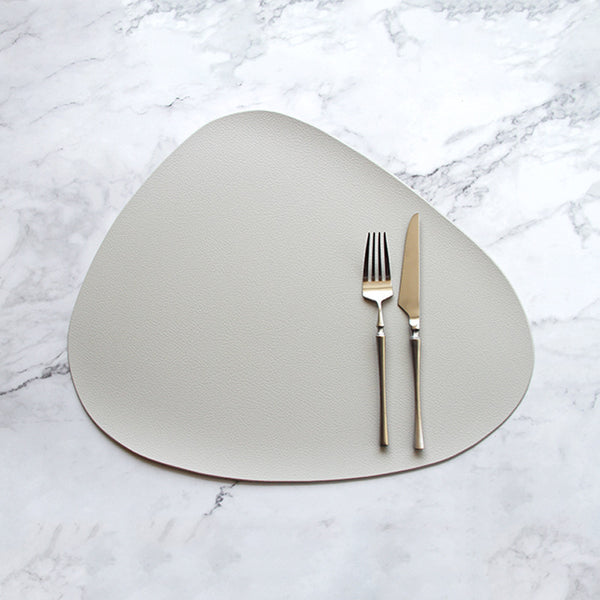 Set of 4 Grey Vegan Leather Placemats