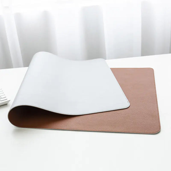 Two-Tone Vegan Leather Desk Mat