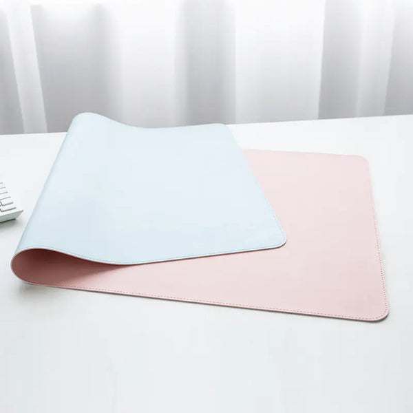 Two-Tone Vegan Leather Desk Mat