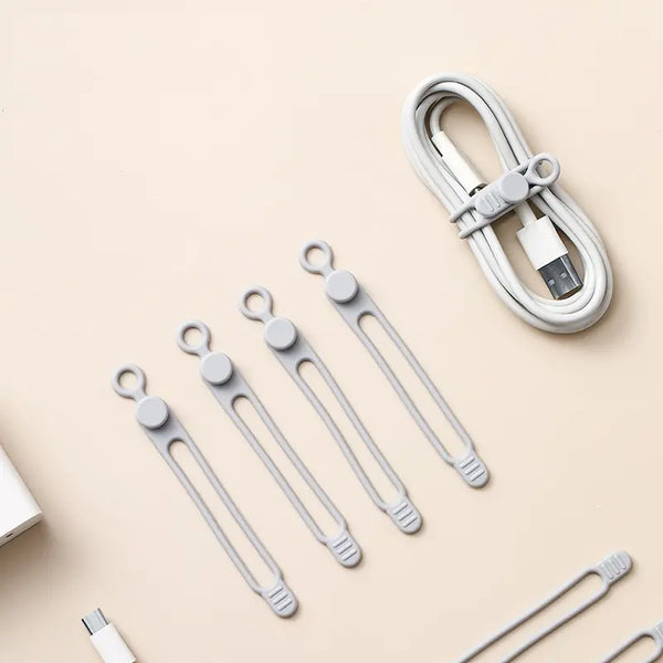 10pk Silicone Cable Tie Organiser