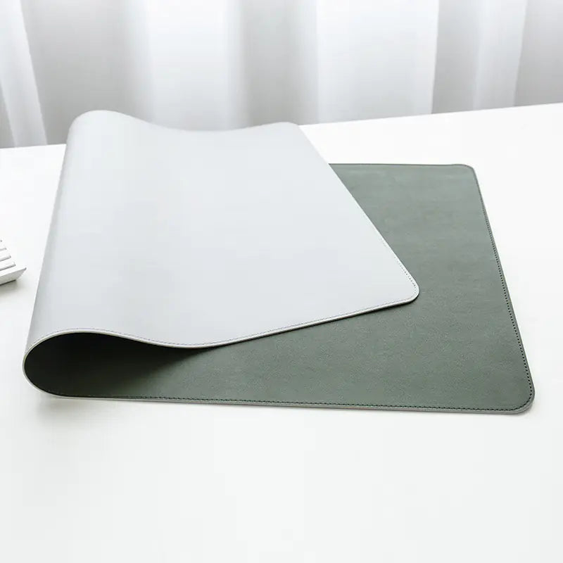 Two-Tone Vegan Leather Desk Mat