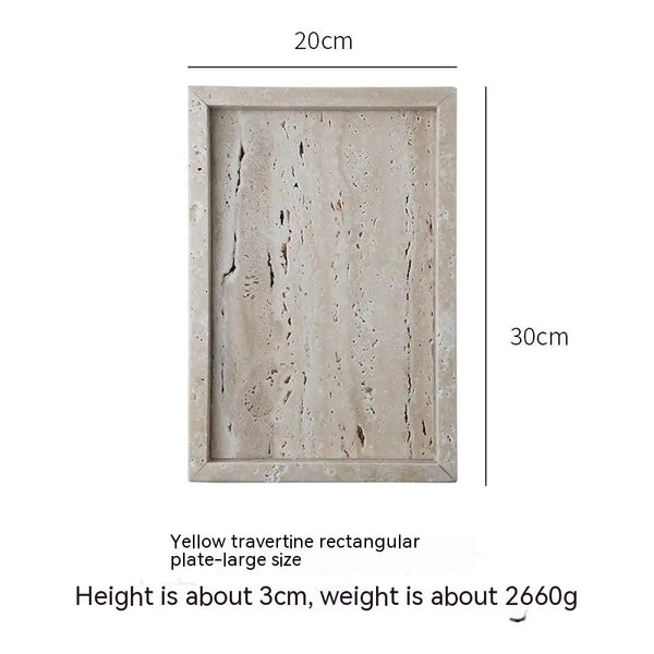 Travertine Decorative Plate & Storage Tray