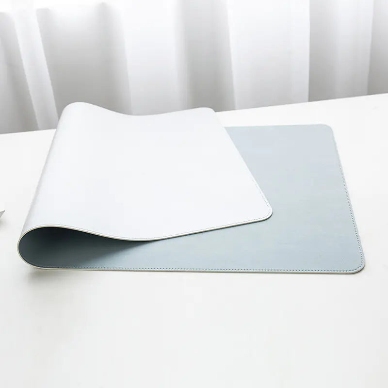 Two-Tone Vegan Leather Desk Mat