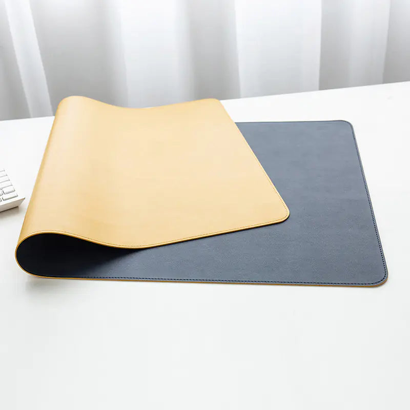 Two-Tone Vegan Leather Desk Mat