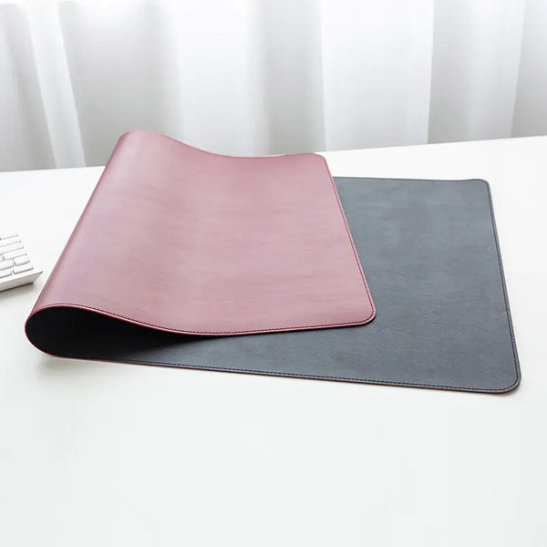 Two-Tone Vegan Leather Desk Mat