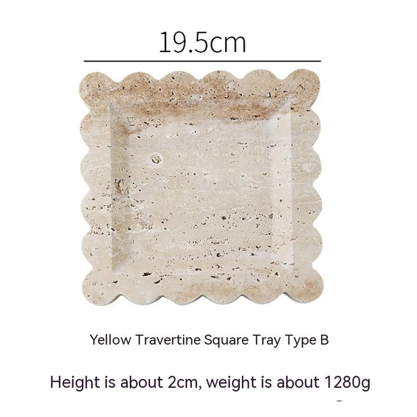 Travertine Decorative Plate & Storage Tray