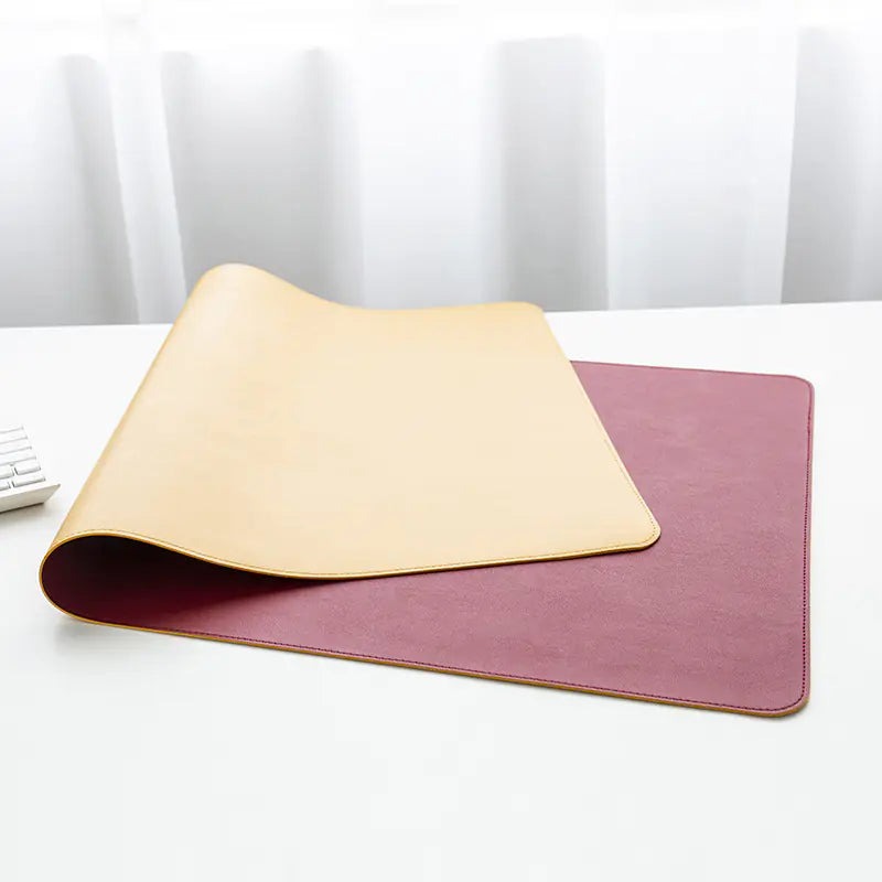 Two-Tone Vegan Leather Desk Mat